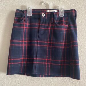 Abercrombie kids girls Navy Red plaid skirt size 9/10 Holiday Prep academia